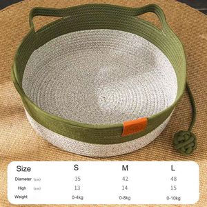 <span class=keywords><strong>Ama</strong></span>-zon Panier en corde de coton Offre Spéciale tissé à la main Nid de couchage pliable fait à la main Grattoir naturel Lit pour chien et chat - Product Image 5