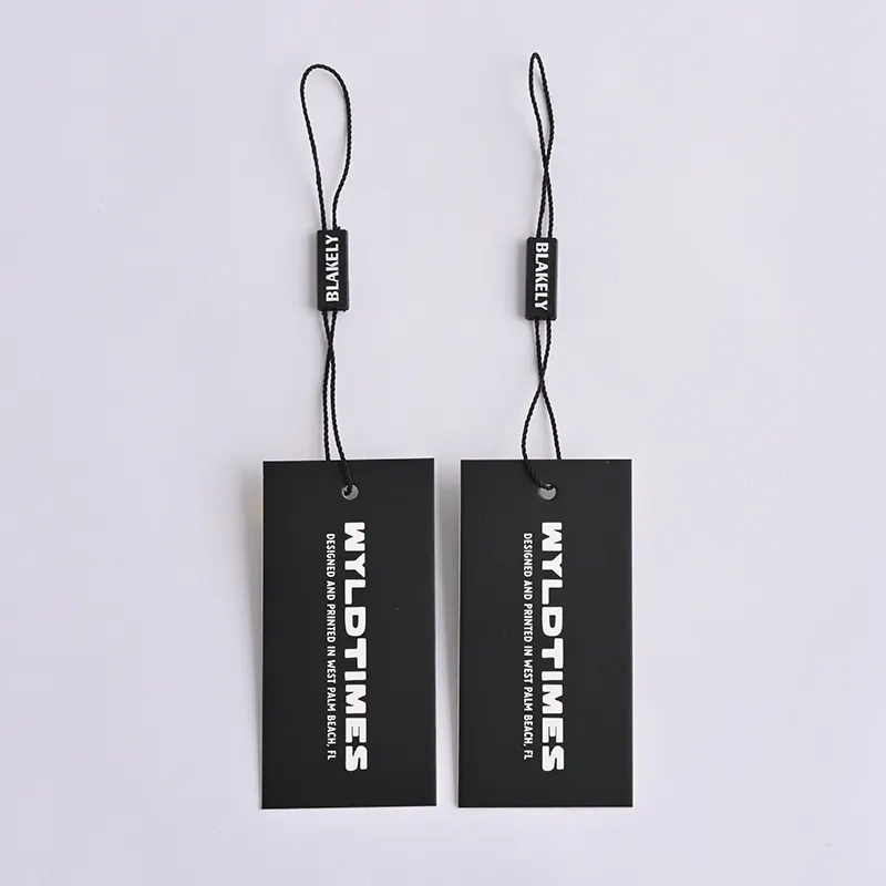 Personalizado impresso ambos os lados cor luxo pendurar tags Alta qualidade frente e verso Retângulo balanço tag incluem as etiquetas do cair da corda