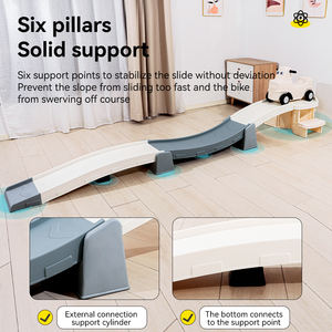 Usine Vente Dessin Animé Conception Intérieur Jouets Éducatifs En Plastique Blanc Enfants Piste haut et bas Roller Coaster Ride sur Voiture Scooter - Product Image 4