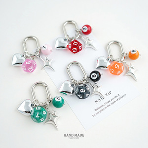 Metal 12-Sided Dice Pendant Key Chain Sieve Bag
