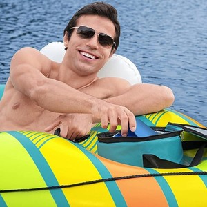 Huihai <b>Inflatable</b> <b>Floating</b> Lounger Chair 167x137cm Peacock Blue Environmentally Friendly PVC Adult Reclining Seat - Product Image 1