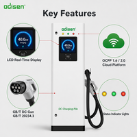 Nouveau chargeur rapide DC 20kW 40kW CCS2 CHAdeMO GB/T 125A IP54 sur pied pour station de recharge commerciale EVSE OCPP