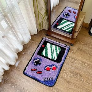 Tapis touffeté violet abstrait pour console <span class=keywords><strong>de</strong></span> jeu, souvenirs d'enfance amusants, tapis floqué mignon, tapis <span class=keywords><strong>de</strong></span> sol antidérapant, paillasson fabriqué à la machine - Product Image 5
