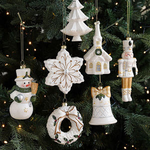 Pendentifs de Noël en plastique en gros, Père Noël, bonhomme de neige, flocon de neige, <span class=keywords><strong>casse</strong></span>-<span class=keywords><strong>noisette</strong></span>, décorations suspendues pour les fêtes de Noël - Product Image 5