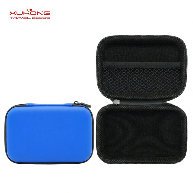 Waterproof PU Leather Hard Shell Protective Case Zipper Classic Shockproof Smell Proof for Digital Products Mobile Power Hard