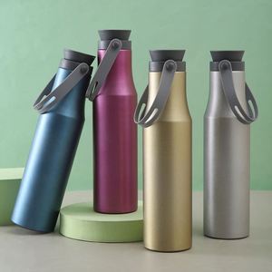 Stainless Steel <b>Bottles</b> With Handle for Hot and Cold Drink Coffee Water Cup Clear Water <b>Bottles</b> - Product Image 1