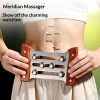 Alat Pijat Akupresur Kayu 6 Pin Self Pressure untuk Menghilangkan Kelelahan, Membuka Meridian dan Titik Akupuntur, Supplier Grosir