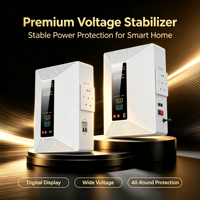 Stabilisateur de tension monophasé mural 220V AC avec affichage LED, boîtier en aluminium multi-spécifications, résistant à la chaleur et à l'humidité, certifié CE