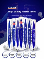 Maître du badminton n° Pack de 12 volants de badminton professionnels en plumes d'oie, vitesse 77, haute durabilité, pour tournois internationaux