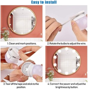 Luminaires Led pour miroir à maquillage, lampes de miroir de Table de toilette, kit de lampes à 10 ampoules pour coiffeuse, 5V - Product Image 4