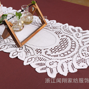 European Style Floral Embroidered Table Runner Polyester Home Use WX-1950 - Product Image 3