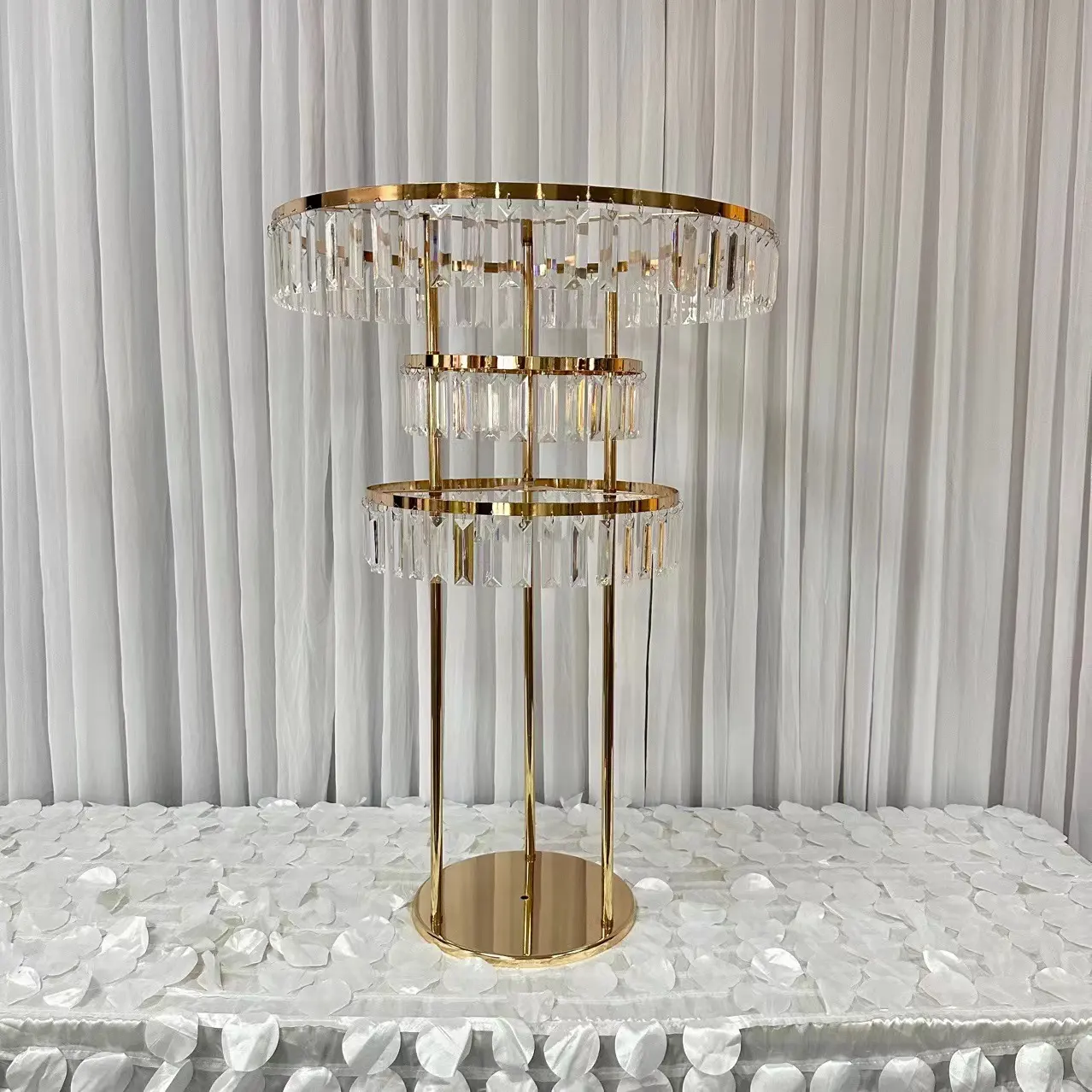 Neues Design Gold Metall Großer Kristall Tisch baum Herzstück Für Hochzeit Tisch dekoration