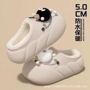 Botas de invierno para mujer, estilo cáscara de bola de carbón, con tacón cerrado, para exterior e interior, forradas con piel sintética, gruesas, cálidas y antideslizantes. - Product Image 4