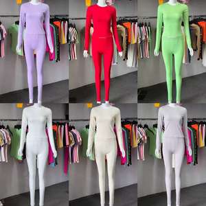 לוגו מותאם אישית פוליאסטר שרוולים ארוכים לגינג עבור טרקלין ללבוש שמלת שמלת הסלון שתי חתיכות נשים - Product Image 2