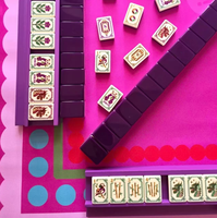 En stock : Ensemble de tuiles de mahjong Plum Panda, luxe en acrylique personnalisé, 160 tuiles de mahjong, ensemble américain avec tapis de mahjong Plum Panda.