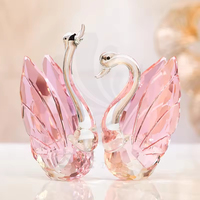 Sculpture de cygne en cristal K9 populaire, écologique, en matériau naturel, de haute qualité, au design élégant pour mariage, fête, anniversaire, maison