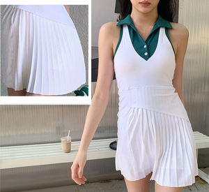 Gaun tenis wanita, pakaian set kebugaran Gym rok tenis ringan dan elastis 2023 - Product Image 3