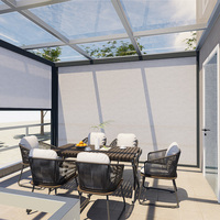 Stores automatiques motorisés télécommandés pour patio, étanches, transparents, sécurisés, avec rail en aluminium métallique, stores à fermeture éclair