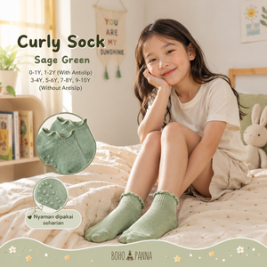 Calcetines rizados de color verde salvia para niños, transpirables, cómodos, elásticos, para uso diario, estilo lindo para niños activos de 7 a 8 años. - Product Image 1
