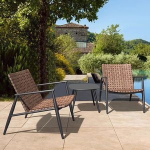 Huasenyuan Outdoor Rattan Chair And <b>Table</b> Set Metal Frame Weather Resistant <b>Garden</b> Furniture For Balcony Courtyard Terrace - Product Image 1