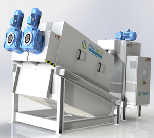 Prensa de espesamiento y deshidratación de lodos CALIENTES, máquina de tratamiento de lodos con prensa de tornillo de placa múltiple - Product Image 4