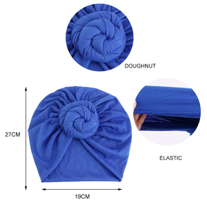 Bandeau pour femmes, turban noué uni, bonnet doux pré-noué, bandeaux plissés - Product Image 2