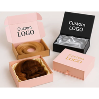 Caja de Empaque para Pelucas con Logotipo Personalizado, Magnética, Impermeable, de Alta Gama, Personalizada con Satén de Seda