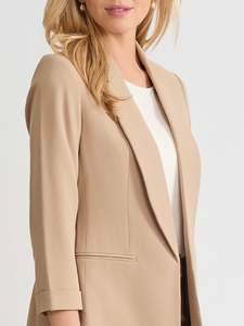 Blazer de Negocios para Mujer, de Lana, Tejido, Cuello en V, Puños Enrollados, Bi-elástico, Trajes de Oficina para Mujer - Product Image 4