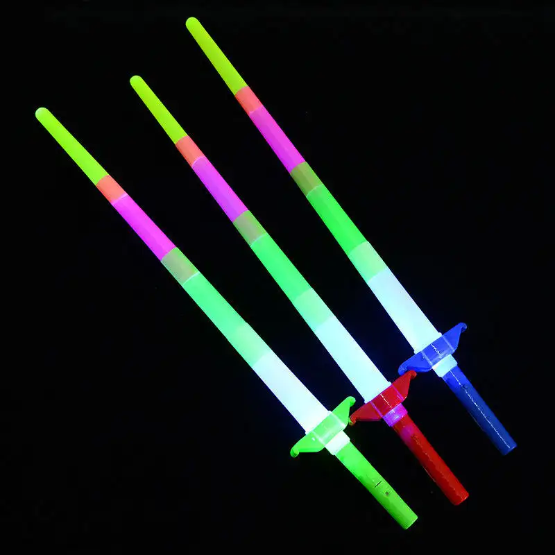 27" extension multi colors Party Four-Section Wand Toy Stick glow in dark light up toys swords led flashing toy
