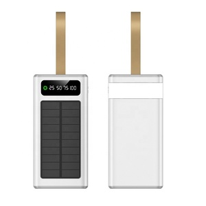Banco <span class=keywords><strong>de</strong></span> Energía <span class=keywords><strong>Solar</strong></span> <span class=keywords><strong>de</strong></span> 30000mAh con Logotipo Personalizado, <span class=keywords><strong>Carga</strong></span> Rápida <span class=keywords><strong>de</strong></span> 22.5W, Batería Externa Portátil con Linterna LED para Camping, OEM - Product Image 3