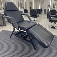 Lit de Beauté Multifonctionnel Pliant en Trois Sections, Réglable, pour Salon, Massage, Tatouage, Shampoing – Ensemble Complet Noir du Fabricant