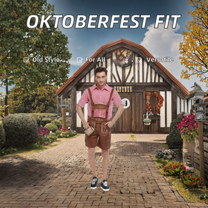 Costume di Halloween Personalizzato per Adulti, Abito da Cameriera Bavarese, Dirndl da Uomo, Lederhosen, Outfit per Festa della Birra e Carnevale - Product Image 2