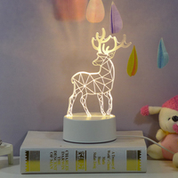 Lampe de bureau créative moderne pour salon, veilleuse LED 3D stéréo en forme de cœur pour fille, lumière blanche chaude, rêve romantique, alimentation USB, petite taille