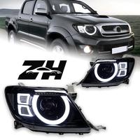 Ensemble de phares de remplacement pour Toyota Hilux Vigo 2008-2012, style Defender, projecteur LED, feux de jour DRL, pièces de rechange