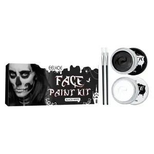 Venda quente EELHOE Black & White Corpo Pintura Rosto Kit Pintura Para Festa De Halloween Maquiagem