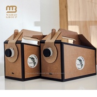 Boîte d'emballage de café en papier à emporter Custom1l 2l 3l 5l avec poignée Boîte de café à emporter 96oz Sac à bavoir pour vin dans une boîte Distributeur de café