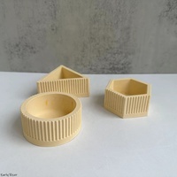 Early Riser Moule en silicone pour bricolage Triangle Cercle et hexagone Boîte de rangement à rayures Petite bougie de jardinière formes polyvalentes élégantes