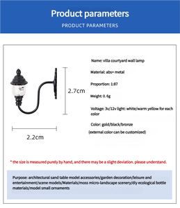 LED luce di plastica in miniatura forniture immobiliari 3D modelli architettonici stampati in resina modello di palo della luce - Product Image 3