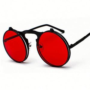 Gafas de Sol Steampunk Retro de Moda al por Mayor para Hombre y Mujer, Gafas de Sol Redondas Plegables con Protección UV400 - Product Image 1