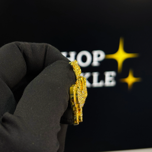Colgante Personalizado Yandel de 2 Pulgadas con Nombre, Chapado en Plata, con Diamantes de Moissanita, Estilo Hip Hop, con Número 795, de Lujo - Product Image 3