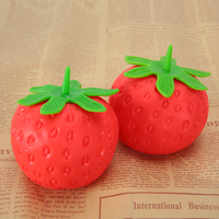 Nieuwe Ontwerp Rode Aardbeien Langzaam Stijgende Jumbo Aardbei Fruit Squishy Speelgoed