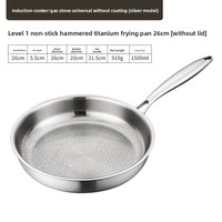 Poêle à frire allemande haut de gamme en alliage de titane antiadhésive compatible avec les poêles à steak à usage domestique Poêle en titane non revêtue