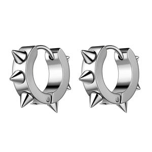 Pendientes con clip, diseño de púas, tono dorado, acero de titanio, joyería de moda para mujeres y hombres, estilo punk - Product Image 2