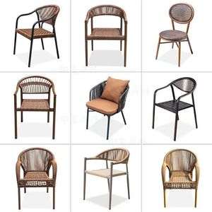 <span class=keywords><strong>Chaise</strong></span> d'extérieur en rotin de style nordique avec dossier, <span class=keywords><strong>chaise</strong></span> en rotin, <span class=keywords><strong>table</strong></span> et <span class=keywords><strong>chaise</strong></span> de salon, <span class=keywords><strong>chaise</strong></span> de salle à manger, <span class=keywords><strong>chaise</strong></span> individuelle pour la maison - Product Image 2