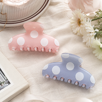 Newyeah Vente en gros Pince à cheveux en acétate de cellulose à pois de 10 cm avec logo personnalisé, maintien solide, accessoires pour cheveux pour femmes