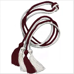 Factory supply wholesale college Intertwined decorative custom polyester 67 inch graduation cords