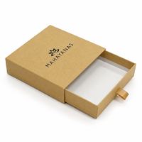 Caja de Regalo de Cartón Kraft Natural con Cinta Dorada, Caja Deslizante Rígida Personalizada, Regalo Corporativo, Recuerdo de Boda, Materiales Reciclados Ecológicos, Moderna