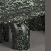 Table à manger rectangulaire en marbre Kumusi Luxury Stone Verde Alpi