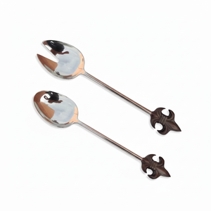 Precio al por mayor Cubiertos de acero inoxidable Juego de servidor de ensalada Diseño caro Accesorios de cocina Vajilla Tenedor Ensaladas - Product Image 1