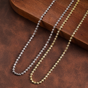 SC91 RINNTIN 925 Sterling <strong>Silver</strong> 0.8mm <strong>Moon</strong> Cut Bead Chain <strong>Necklace</strong> Fine Jewelry - Product Image 3